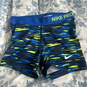 Nike Pros- blue and green camo